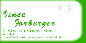 vince forberger business card